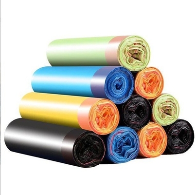 Gepersonaliseerd logo OEM Grote vuilniszakken met trekband handvat HDPE materiaal structuur