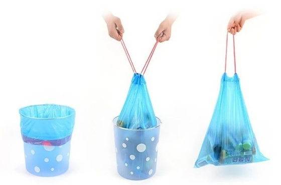 Gekleurde oppervlaktebehandelingen Plastic High Kitchen Drawstring Dustbin vuilniszak op rol
