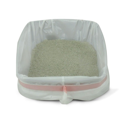 Op maat gemaakte bestelling geaccepteerd Jumbo Kitty Litter Box Liners met trekstreng sluiting in beige