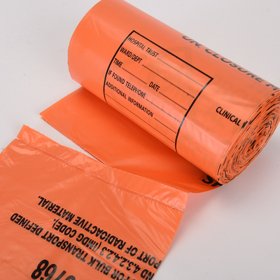 Rood Geel Autoclaaf Plastic Medische vuilniszakken Afval vuilniszakken Biogevaarlijke zak op rol