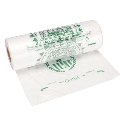 Gepersonaliseerd logo Optie Duidelijk plastic hogedruk PE Flat Packaging Produce Bag on Roll