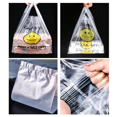 Gepersonaliseerde logo T-shirts Plastic tassen voor restaurant takeaway in HDPE/LDPE/LLDPE materiaal