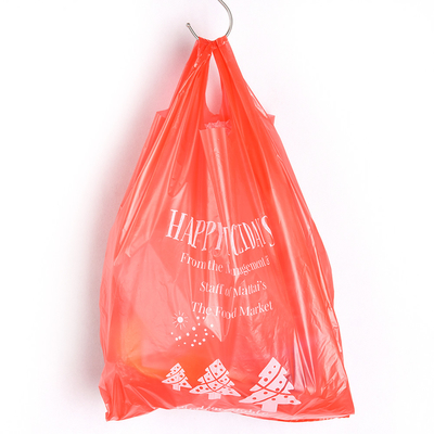 Custom Logo HDPE Plastic Drawstring Shopping Vest Bag voor gemakkelijk winkelen