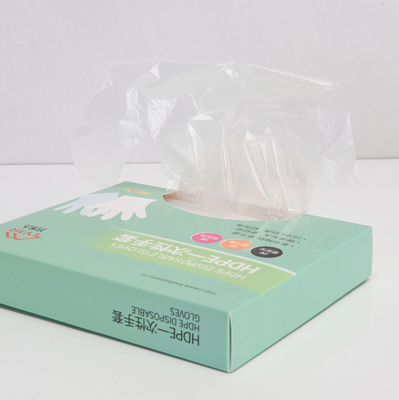 Voedingsmiddelenbehandeling Selectie PE Plastic HDPE Wegwerphandschoenen in transparant