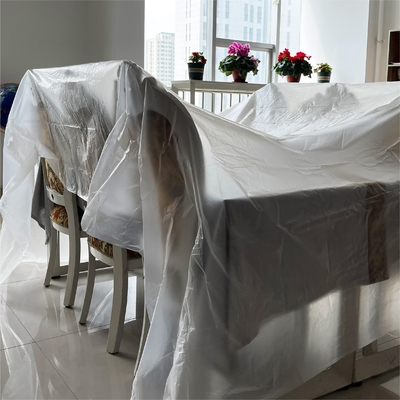 Op maat gemaakte bestelling Geaccepteerd Zwaar werk Transparent Plastic Drop Sheet 5-15 mic Dikte