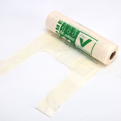 Eco-vriendelijke composteerbare zakken 100% biologisch afbreekbaar maïszetmeel T-shirtzakken voor bijbehoren