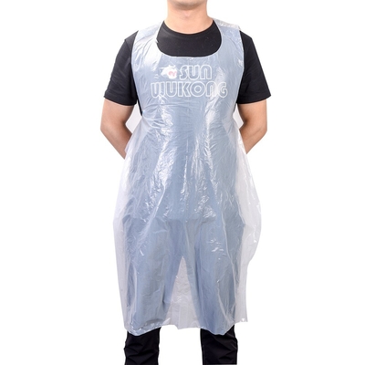 Gemakkelijk schoonmaakbaar waterdicht en vlekbestendig plastic schort met aangepast logo