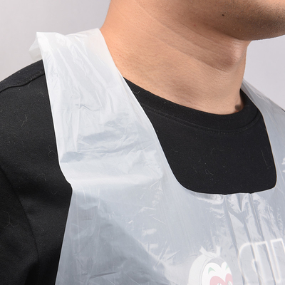 Gemakkelijk schoonmaakbaar waterdicht en vlekbestendig plastic schort met aangepast logo