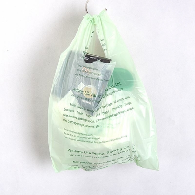 Vierkante bodemzak voor aangepaste logo kleurverpakking plastic T-shirt biologisch afbreekbare zakken