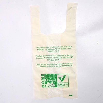 Biologisch afbreekbare T-shirts drukken Winkelen Verpakking Plastic zakken met handvat voor supermarkt