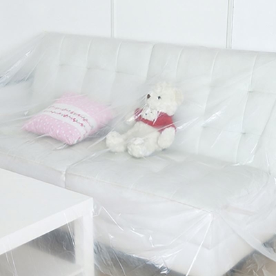 Draagbare transparante stoel meubel sofa stofdek met groen en aangepast logo