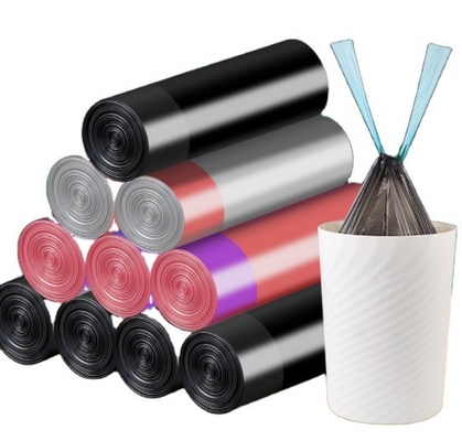 Huishoudelijk plastic trekknoer vuilniszakken vuilnisbakkers met ok compost milieuvriendelijk ontwerp