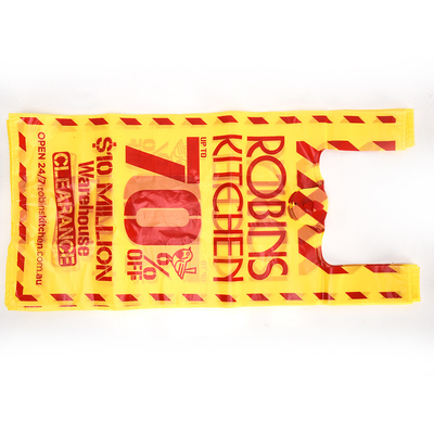 Persoonlijke HDPE/LDPE/LLDPE T-shirtzak voor winkels in supermarkten en take-away verpakkingen