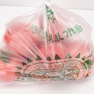 5-40 mic Dikte Persoonlijke kunststof Print Verpakking Supermarkt Flat Produce Bag op rol