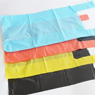 Direct gepersonaliseerd logo HDPE plastic zwarte T-shirt zak voor supermarkt winkelen