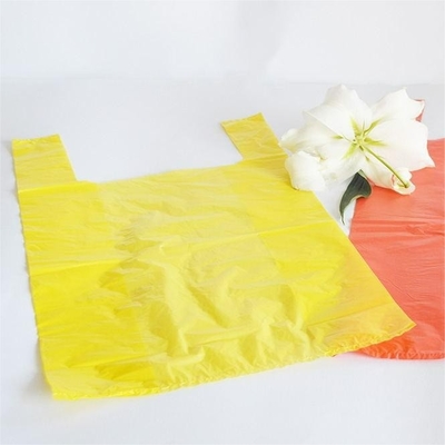 Direct gepersonaliseerd logo HDPE plastic zwarte T-shirt zak voor supermarkt winkelen