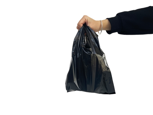 Logo Print PET PETAL PE Custom Plastic Bag met Flexiloop Handle en Custom Print
