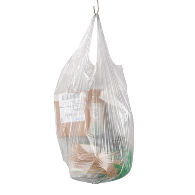 Supermarkt vest handvat winkeltasjes met offsetdruk en recycleerbaar plastic