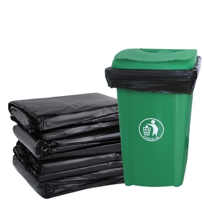 Gepersonaliseerde zware plastic vuilniszakken met zwart logo en sterk materiaal