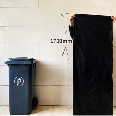 Gepersonaliseerde zware plastic vuilniszakken met zwart logo en sterk materiaal