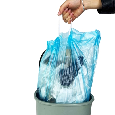 Offsetprinting Op maat gemaakte bestelling 2023 Afbreekbare trekstreng vuilniszak Plastic vuilniszak