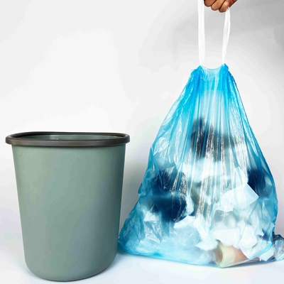 Offsetprinting Op maat gemaakte bestelling 2023 Afbreekbare trekstreng vuilniszak Plastic vuilniszak