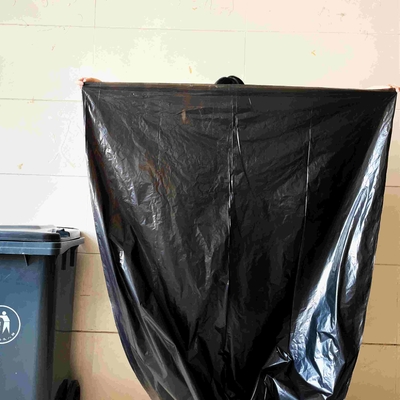 Geprinte oppervlakte behandeling LDPE Black Star Seal Grote vuilniszakken voor uw bedrijf