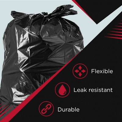 Zwarte plastic vuilniszakken met een capaciteit van 33 liter
