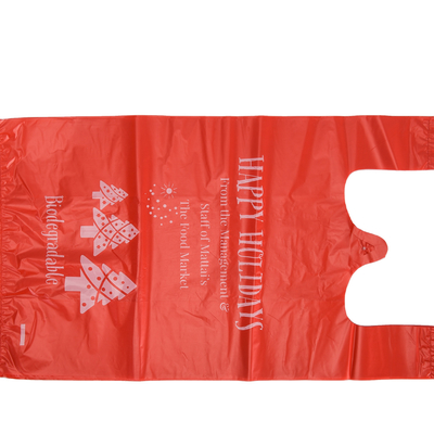 T-shirt met een breed handvat, op maat gemaakt, met HDPE-patroon, plastic zak voor het weggooien van voedsel afval