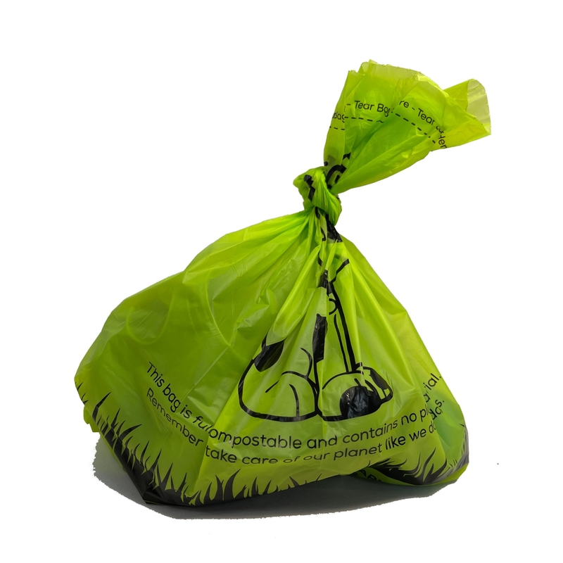 Gepersonaliseerd logo biologisch afbreekbare huisdier poep zakken 30 * 45Cm Groen Zwart voor uw vereisten
