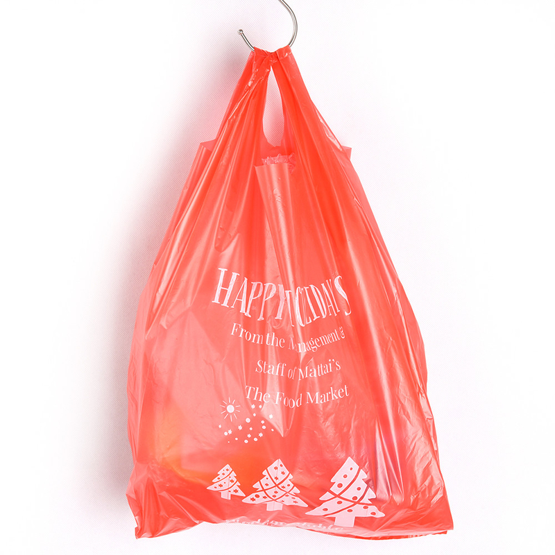 Custom Logo HDPE Plastic Drawstring Shopping Vest Bag voor gemakkelijk winkelen