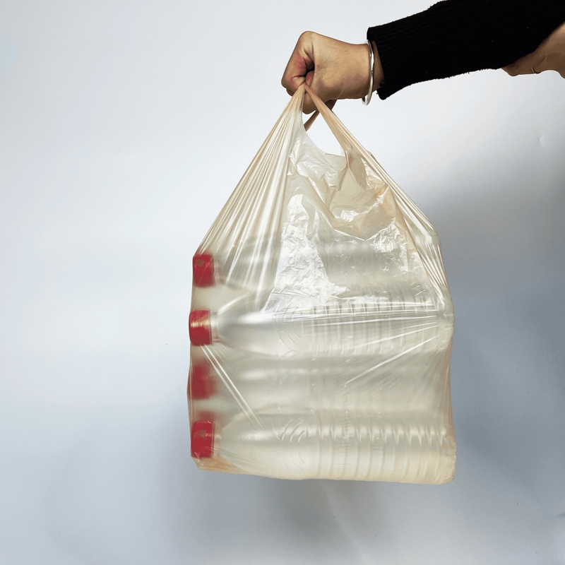 Custom Poly Plastic HDPE T-shirt Supermarkt winkelwagen voor voedsel groenten verpakking