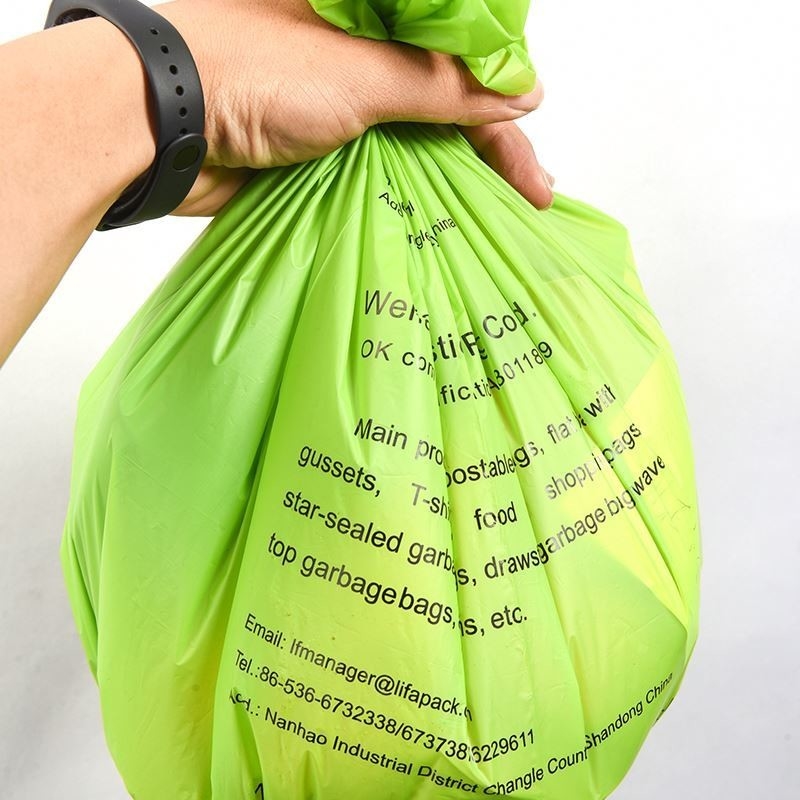 Eco-vriendelijke composteerbare zakken 100% biologisch afbreekbaar maïszetmeel T-shirtzakken voor bijbehoren