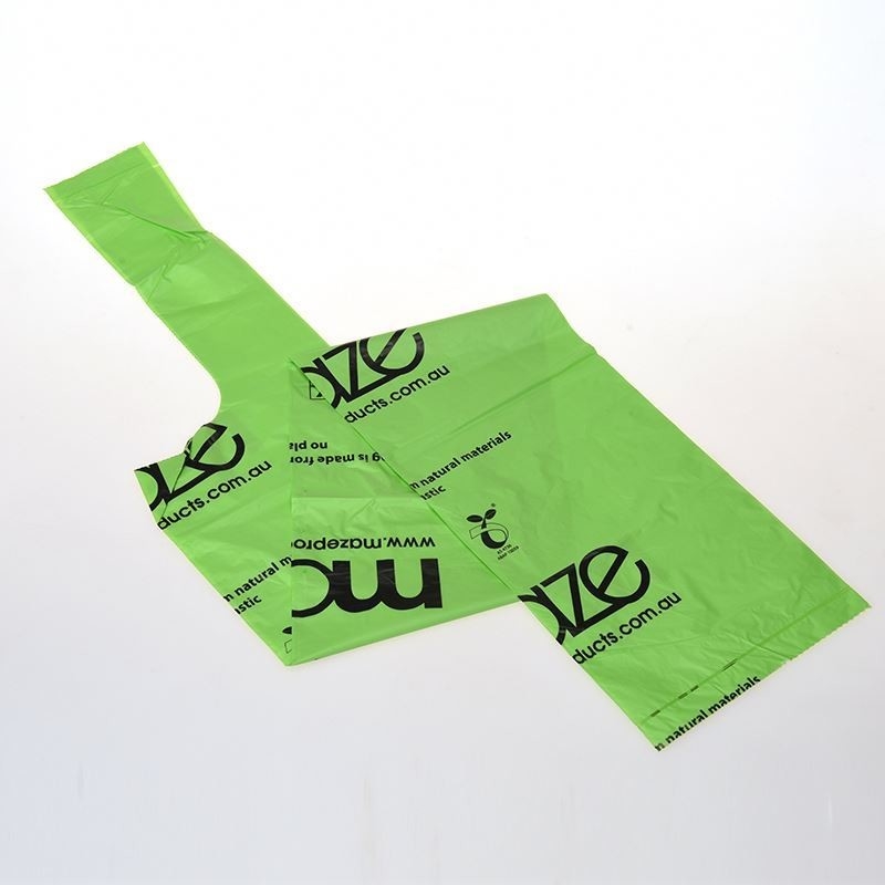 Flexo Printing Logo T-shirt Handle Bag Verpakking op maat voor producten