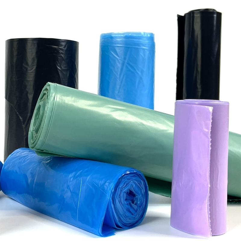 Offsetprinting Oppervlaktebehandeling LDPE Plastic Trash Bag op rol voor beige vuilnisbakken