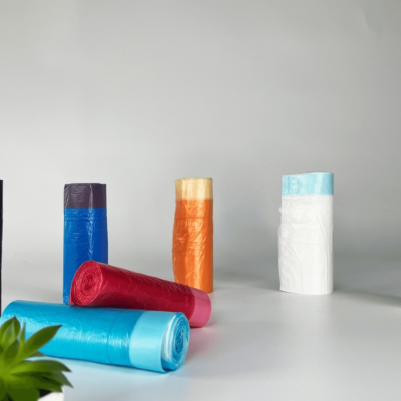 Vierkant bodemzak trekband vuilniszakken voor de keuken vuilnis PE biologisch afbreekbare plastic zak