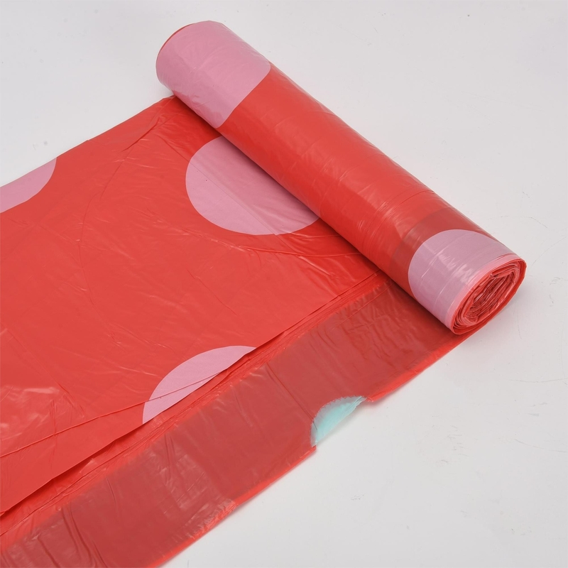 5-50 micrometer Dikte Groen Persoonlijk Logo Print Oranje Plastic Geurige vuilniszak
