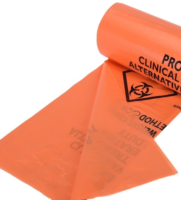 Offset gedrukt HDPE/LDPE/LLDPE medisch afval vuilnisbak liner zak met aangepast ontwerp