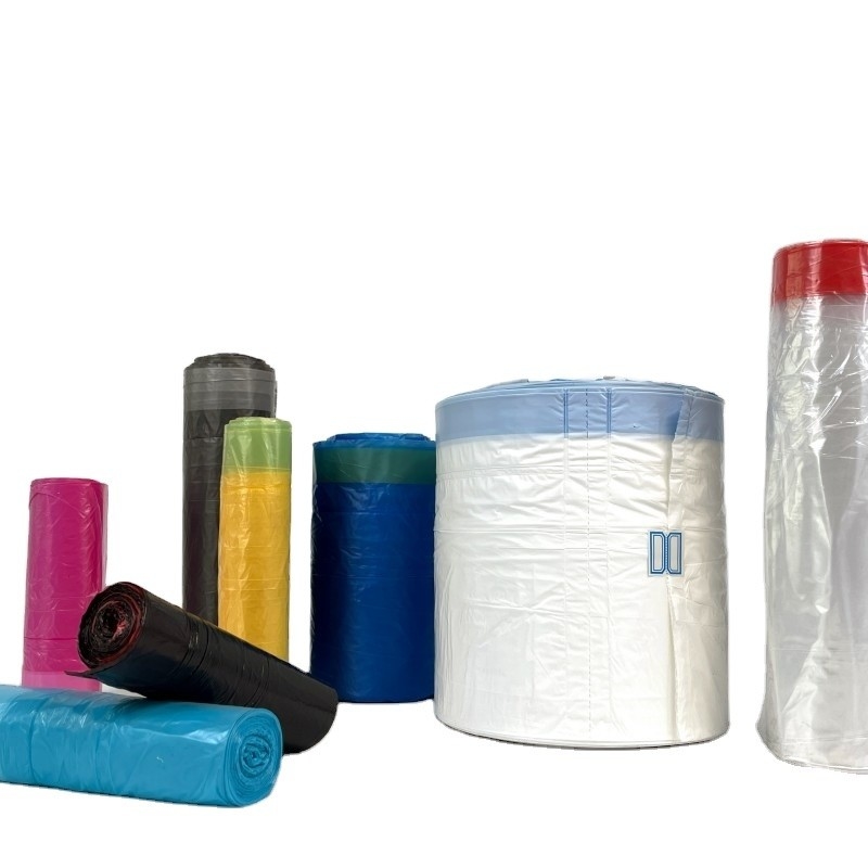 5-50 micron HDPE-plastiek trekband trekstreng stofbak vuilniszak vuilniszak op rol