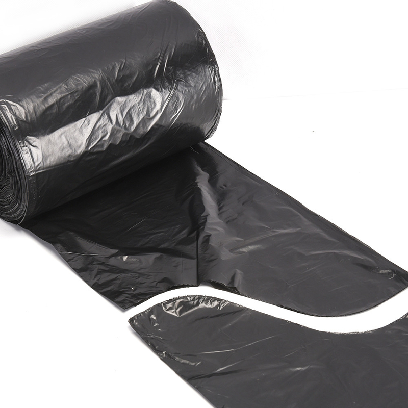 Beige PE Plastic HDPE/LDPE Flap Tie vuilniszak voor direct op maat gemaakt merk