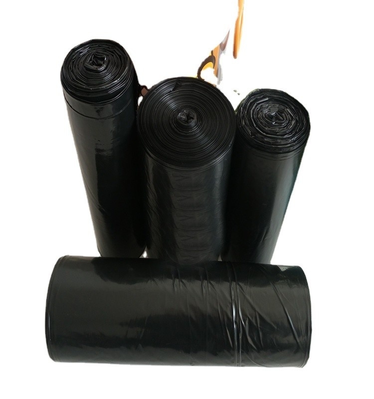 5-100 mic Dikte Certificaat ok compost Recycled Black Bags in rollen voor afval
