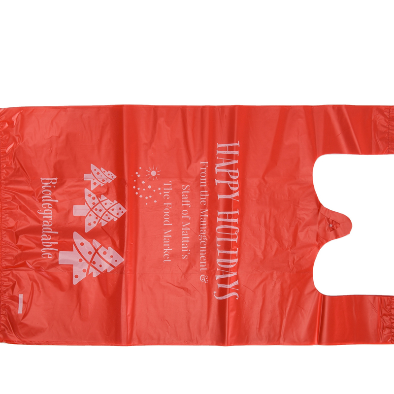 T-shirt met een breed handvat, op maat gemaakt, met HDPE-patroon, plastic zak voor het weggooien van voedsel afval